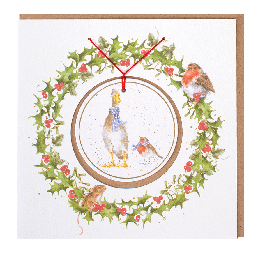 'Christmas Scarves' Christmas Decoration card