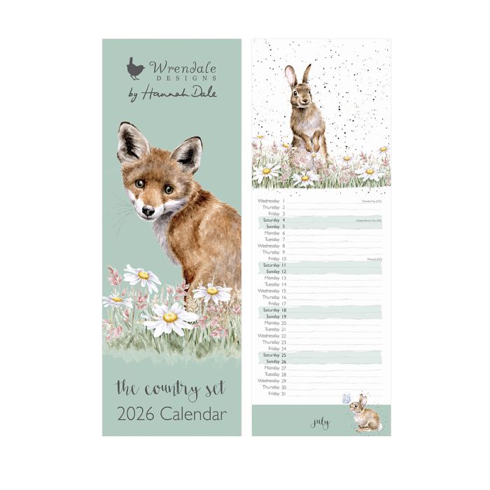 Country animal slim calendar 2026