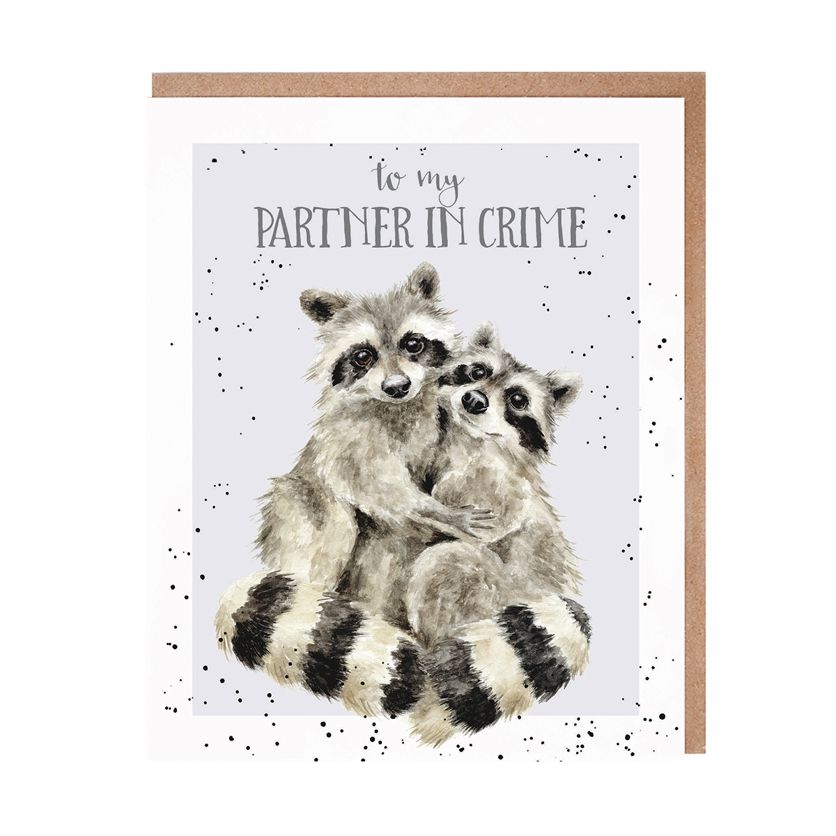 Illustrated racoon anniversary card