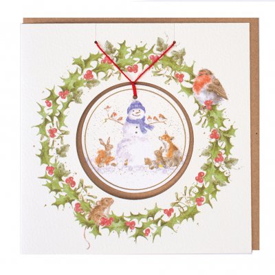 'Gathered Around' Christmas Decoration card