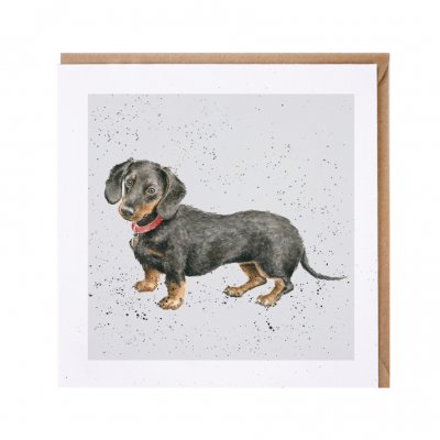 Long Haired Dachshund Dog Easter Bookmark and Greeting Card 