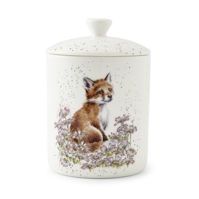 Fox Lidded Storage Jar