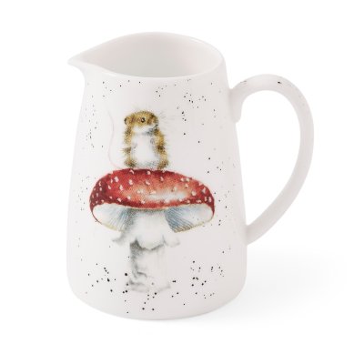Posy jug with an illustrated mouse on a mushroom