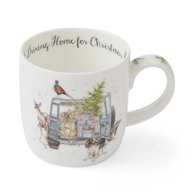 Driving Home for Christmas animal mug
