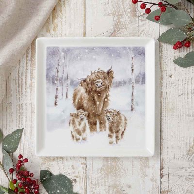 'A Highland Christmas' Square Plate