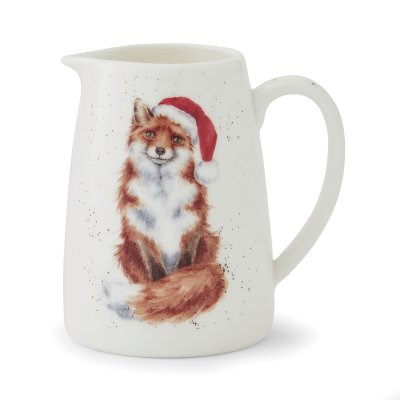 Fox with a Christmas hat posy jug
