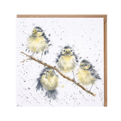'Hanging Out with Friends' great tit card