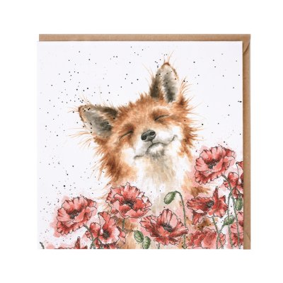 'Poppy Field' fox card