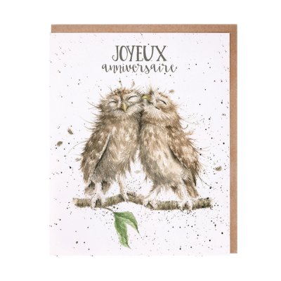 Owl French anniversary card