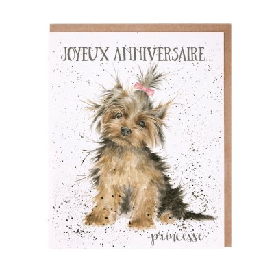 Yorkshire Terrier French birthday card