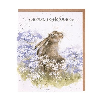 Hare French sympathy card