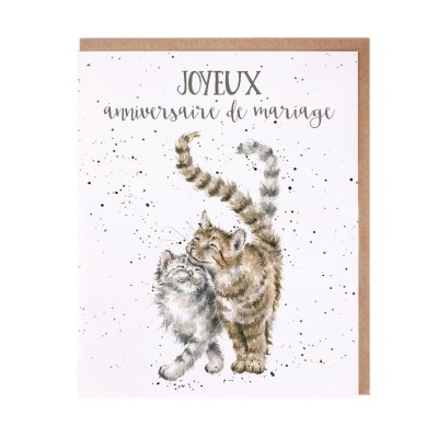 Cat French wedding day card
