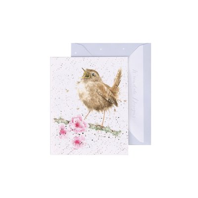 Wren and blossom mini card