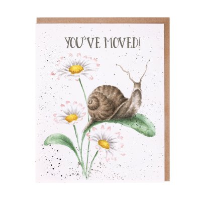 Snail on a daisy new home card
