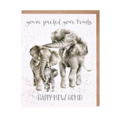 Elephant family new home card