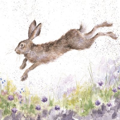 'In Flight' hare artwork print