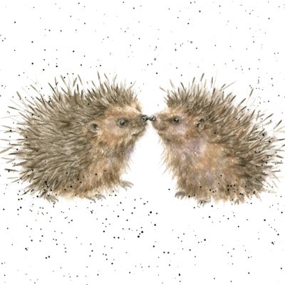 'Hogs and Kisses' hedgehog artwork print