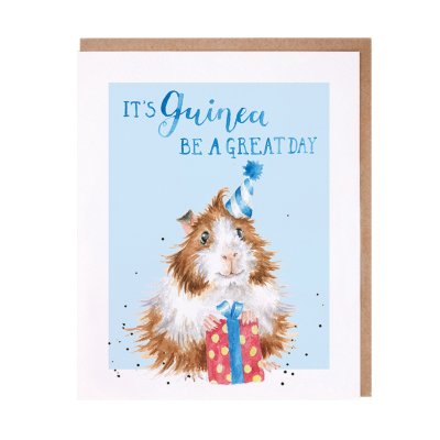 'Guinea be a great day' guinea pig birthday card