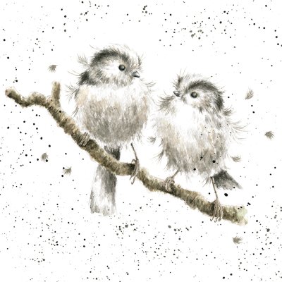 'Lovebirds' long tailed tits artwork print
