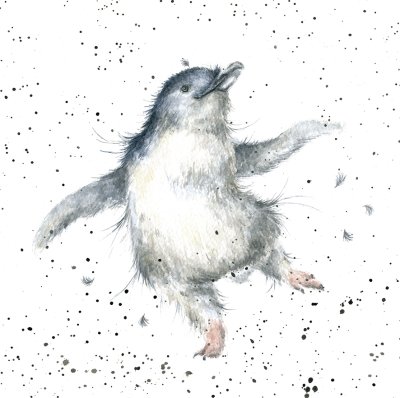 'Hoooray!' penguin artwork print