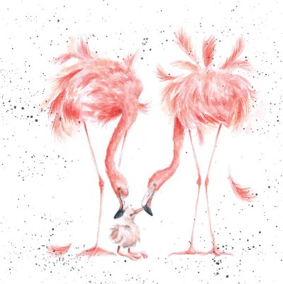 'New Arrival' flamingo artwork print