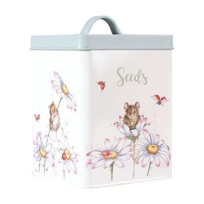 Mouse and daisy seed tin
