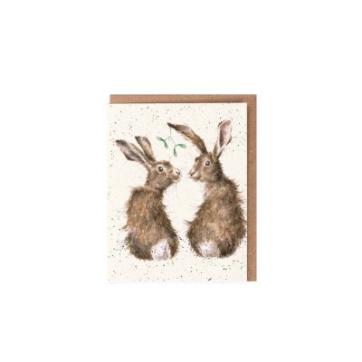 Hare mini Christmas card