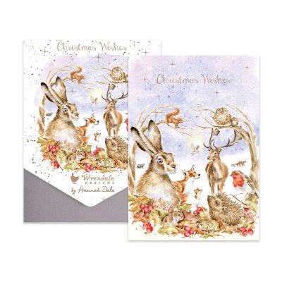 Woodland animal illustrated Christmas Card pack