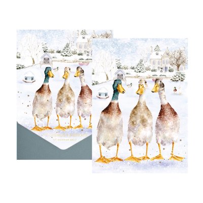 Ducks on a pond Christmas card