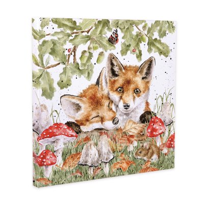 Wall canvas with illustrated fox design