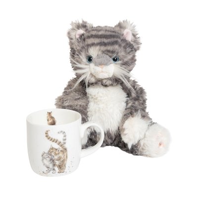 Cat plush character and mug set