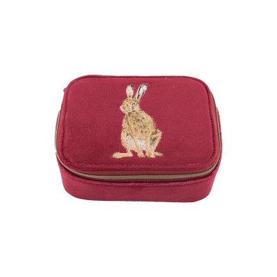 Embroidered hare accessory case