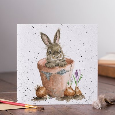 &#039;The Flower Pot&#039; rabbit card