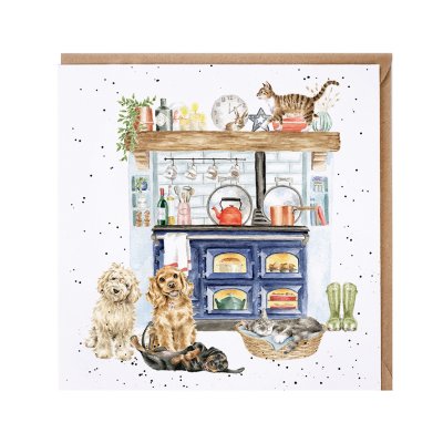 'Country Kitchen' dog and cat card