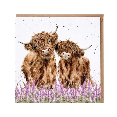 Illustrated Highland cow card