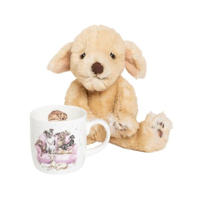 Dog plush character and mug set
