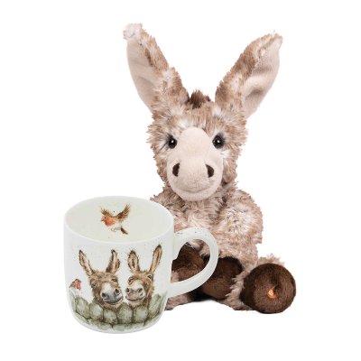Donkey plush character and mug set