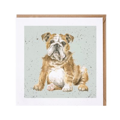 Bulldog dog greeting card