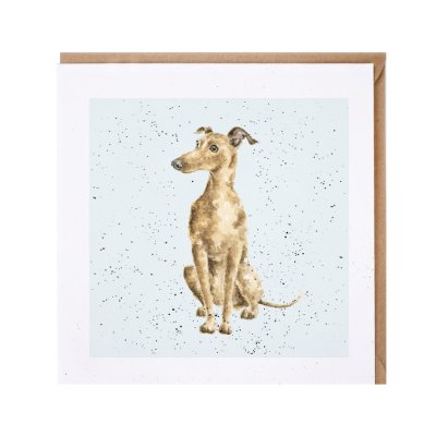 Greyhound dog greeting card