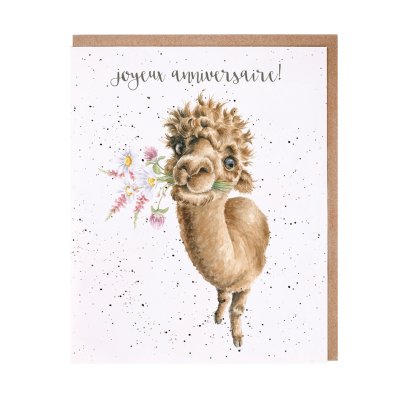 Alpaca French birthday card