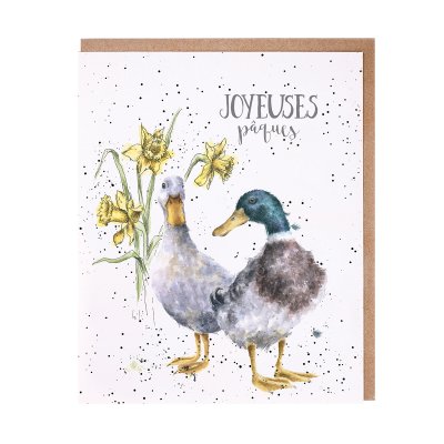 Duck and daffodil French Greeting card