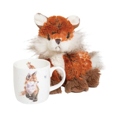 Fox plush character and mug set