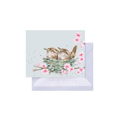 Wrens in a nest mini card