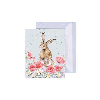 Hare and flowers mini card