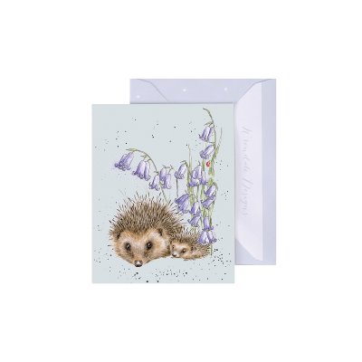 Hedgehogs and bluebell mini card