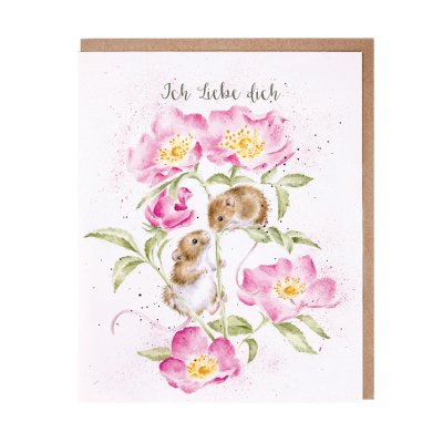 Mice on roses German card