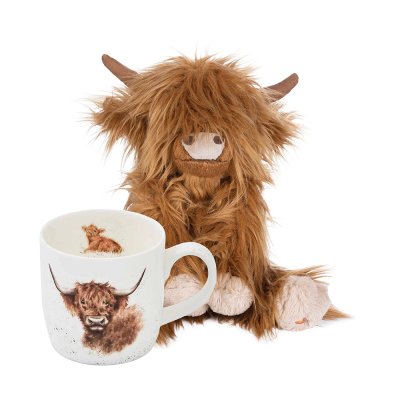 Highland cow plush and mug bundle