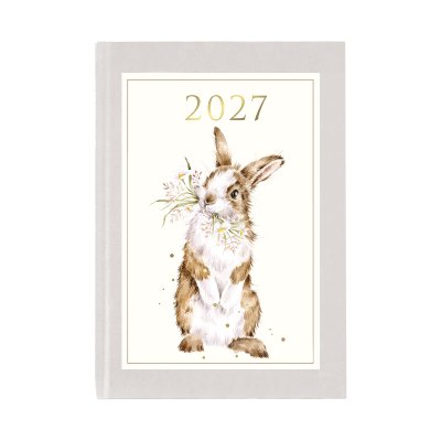 2027 diary planner with illustrated rabbit design