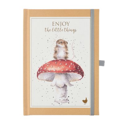 Mouse on mushroom illustration on a notebook