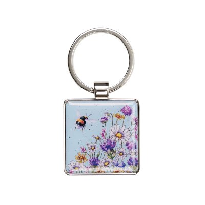 'Just Bee-cause' illustrated bee Keyring